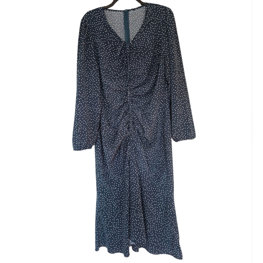 3/$15 Blue Green Polka Dot Maxi Dress With Adjustable Front Size Large